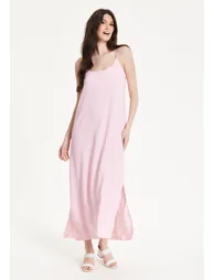 Pink Cross-Back Maxi Dress - 1