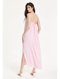 Pink Cross-Back Maxi Dress - 5