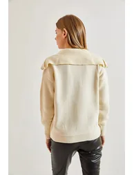 LUCCI Zipper Collar Knit Sweater - 1