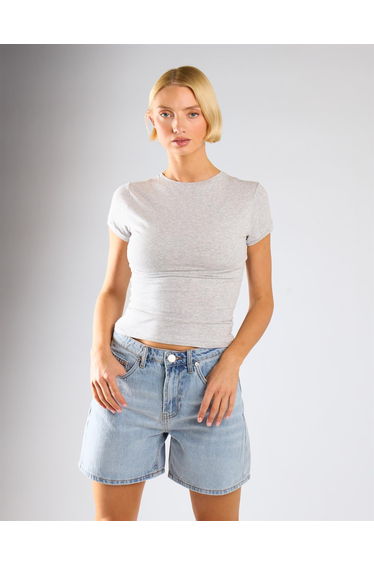 Mid Waist Loose Fit Denim Shorts - Mid Blue product thumbnail 2