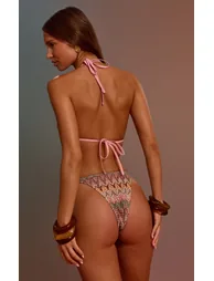 Multi Jacquard Tie Side Bikini Bottoms - 2