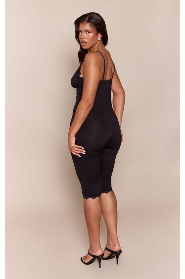 Shape Black Lace Detail Plunge Capri Jumpsuit product thumbnail 2