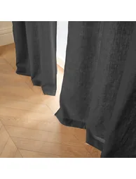 Private Lined Pre-Washed Linen Curtain with Eyelets - 1