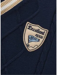 Boys' Button Up Cardigan with Patch - 3