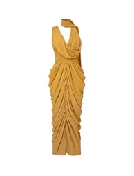 Yellow Chiffon Dress - 5