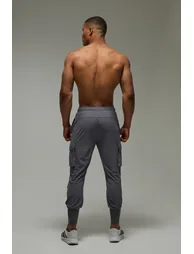 Man Active Slim Fit Cuffed Cargo Jogger - charcoal - 2