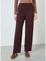 Women Brown Straight Leg Pants - 1