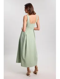 Tailored Full Skirt Midi Dress - 2