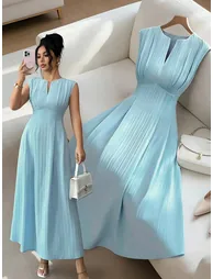 Women's solid color dress - 4