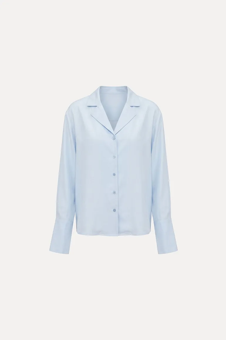 Oversize Shirt With Collar Detail - 4