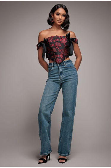Mid Wash Straight Leg Denim Jeans - Blue by Goddiva denim