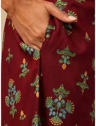 Printed Mirror Work Top and Pants Co-Ords - 4