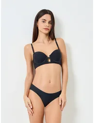 Black Solid Bulk Front Padded Wired Bra