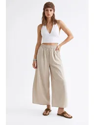 MIXRAY Wide-Leg Tencel Ankle-Length Trousers - 2