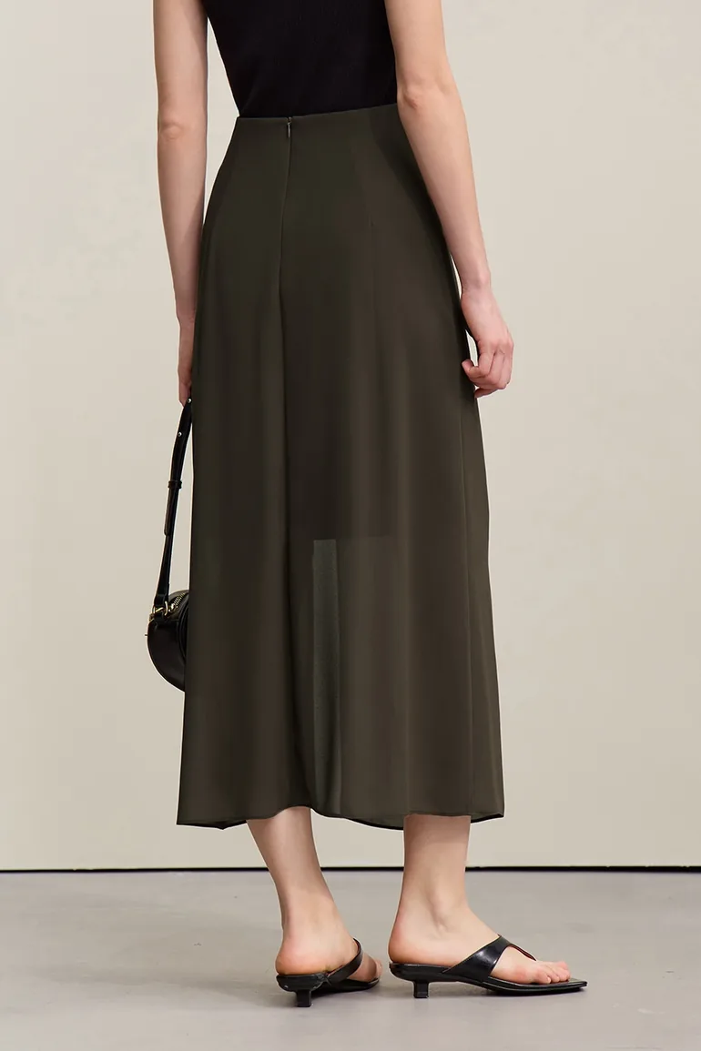 High Slit Gathered Skirt - 4