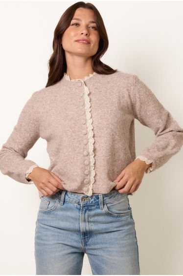 Lace Trimmed Cardigan