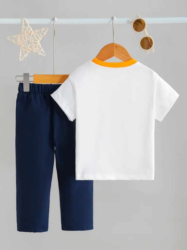 Boys Embroidered Octopus T-Shirt and Pants Set - 1