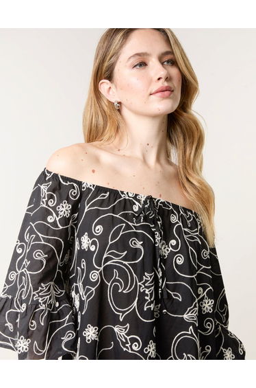 Embroidered Smock Dress product thumbnail 3