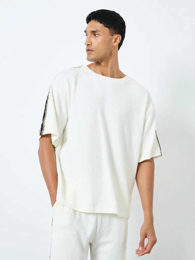 Men Oversized Side Taping T-Shirt and Shorts Co-Ords - 1