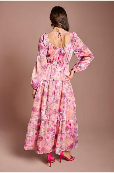 Printed Blouson Midi Dress product thumbnail 2
