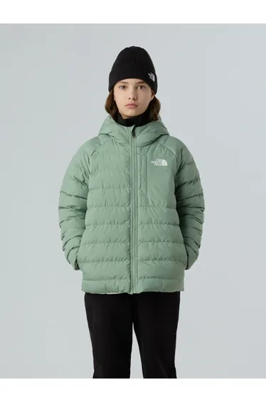 The North Face Girls Reversible Perrito Hooded Jacket in Green
