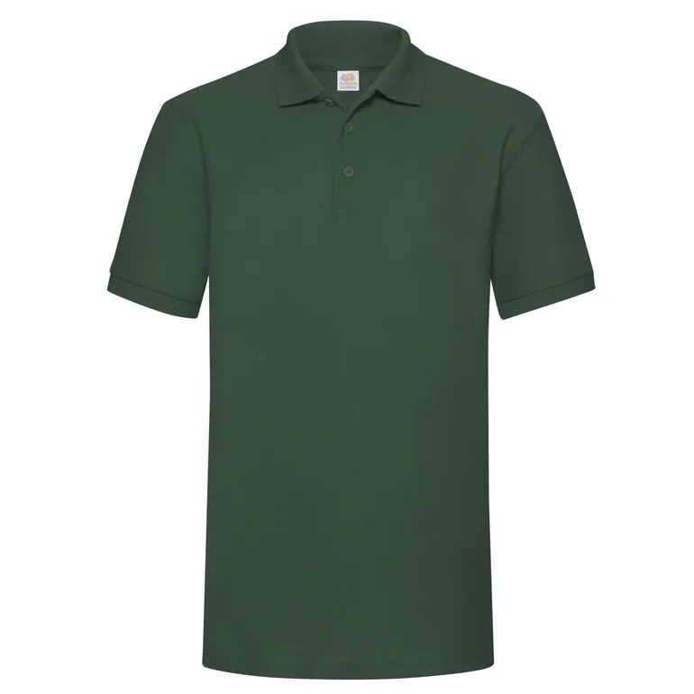 Fruit of the Loom Mens Polycotton Pique Heavy Polo Shirt - Bottle Green