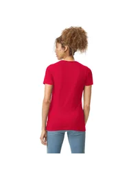 Gildan Womens/Ladies Softstyle Plain Ringspun Cotton Fitted T-Shirt - Red - 2