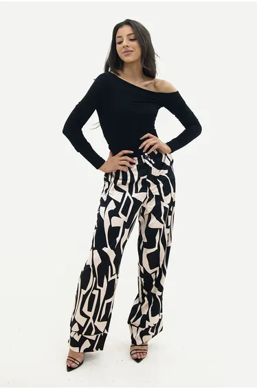 Black Cold Shoulder Top