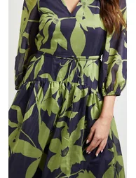 Floral Drop Hem Midi Dress - 3