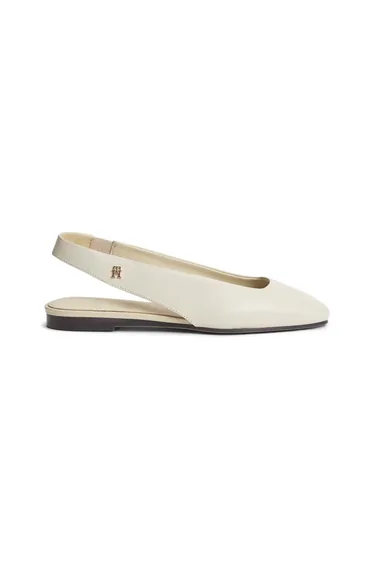 Leather Sling Back Ballerina Cream