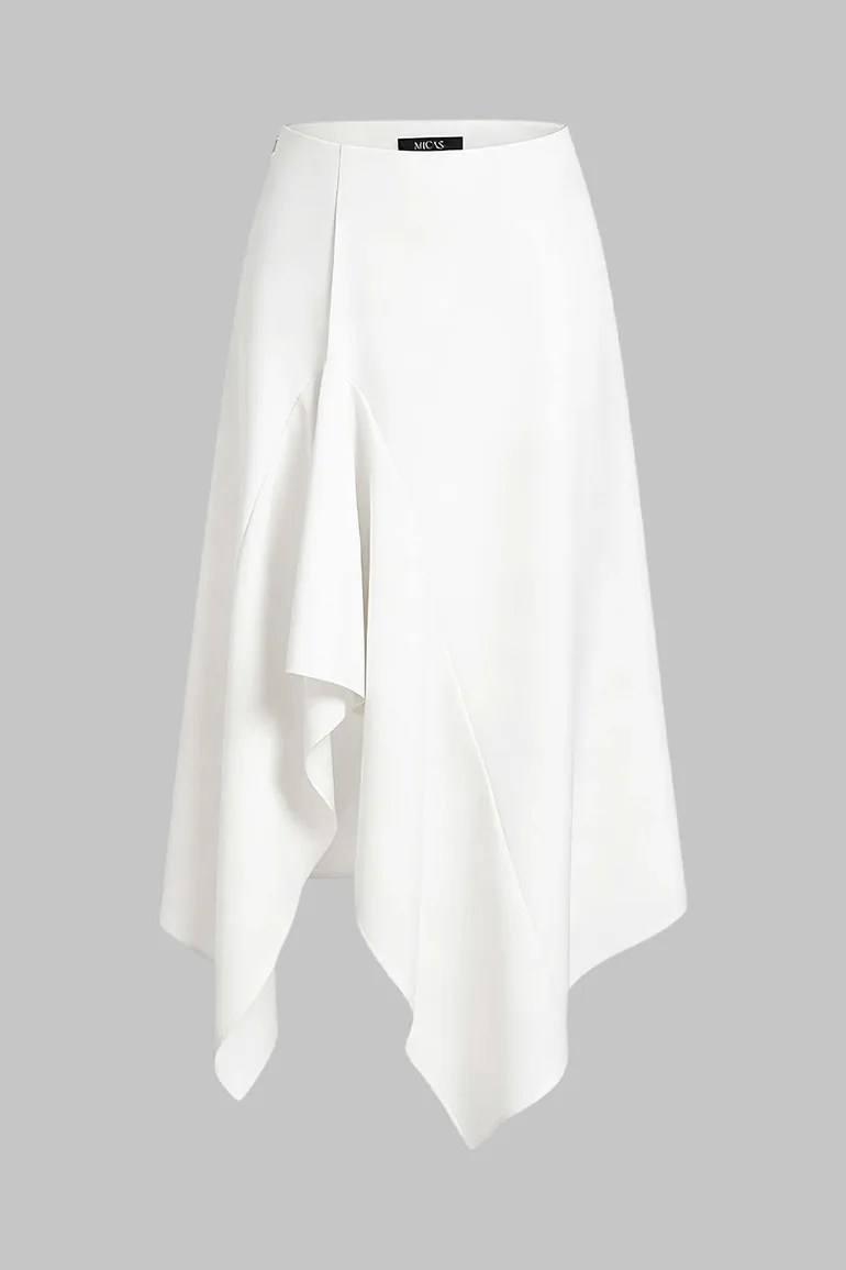 Asymmetrical Hem High Waist Skirt
