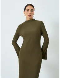 Women Dark Green Bodycon Maxi Jalabiya - 1