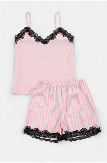 Pink-Multicolor Animal Satin Woven Pajama Set product thumbnail 4