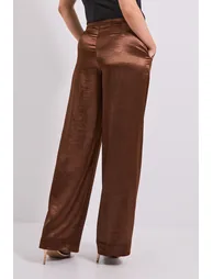 Satin Wide Leg Trousers - 2