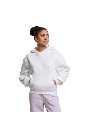Build Your Brand Womens/Ladies Loose Fit Hoodie - White