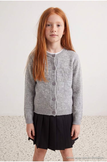 Gray Girl's Cardigan
