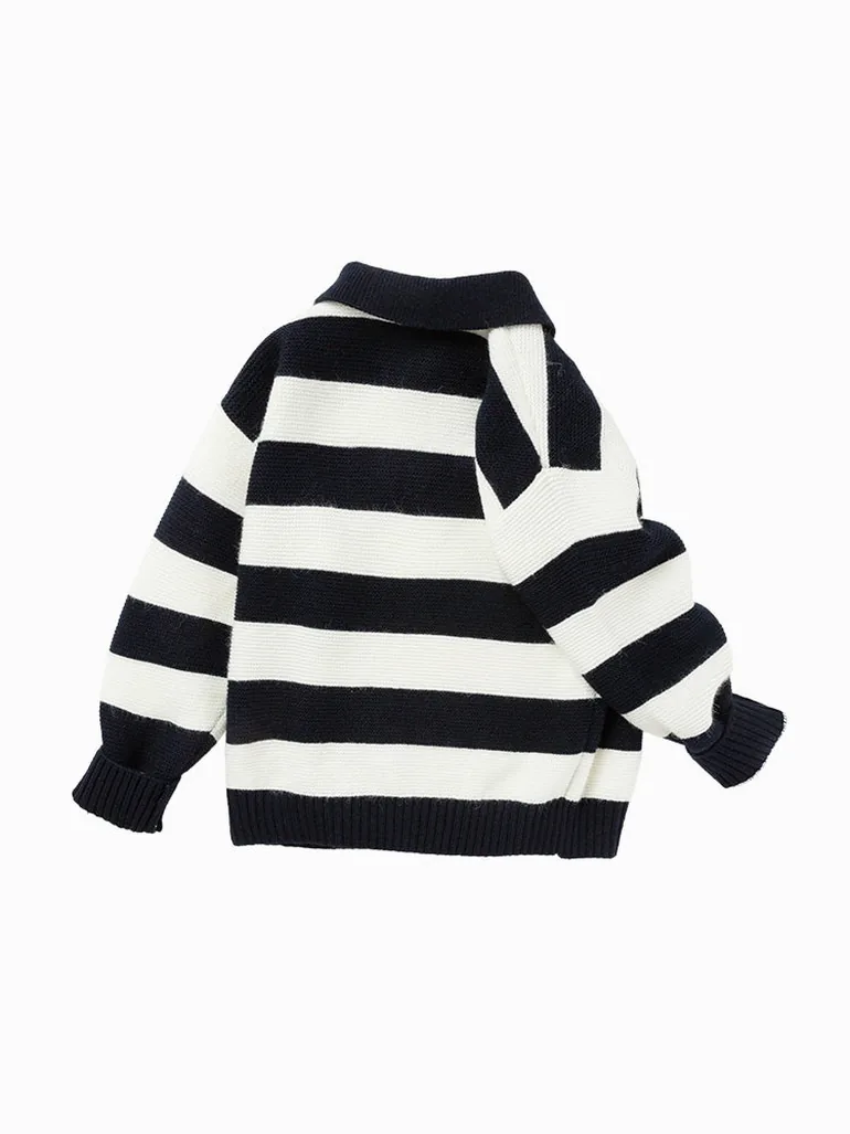 Boys' Striped Knitted Sweater - 4