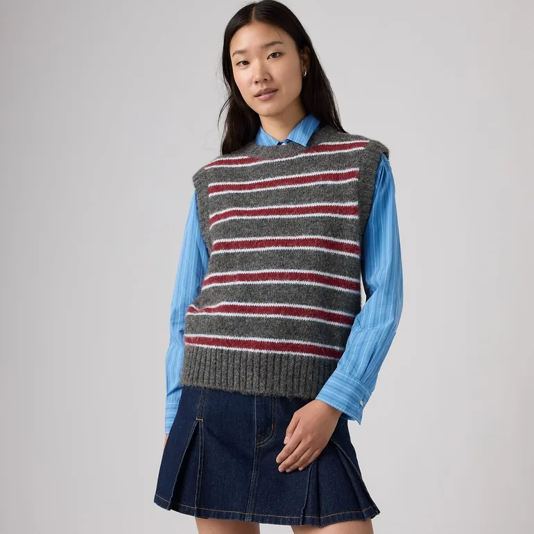 Striped Crew Neck Tank Top - 1