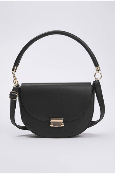 Black Metal Buckle Detailed Women's Mini Size City Shoulder Bag product thumbnail 4