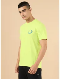 Men Yellow Graphci Print Short Sleeve T-Shirt - 4