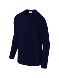 Gildan Mens Soft Style Long Sleeve T-Shirt  - Navy - 3