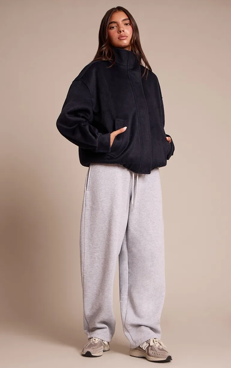 Navy Funnel Neck Bomber Jacket - 2