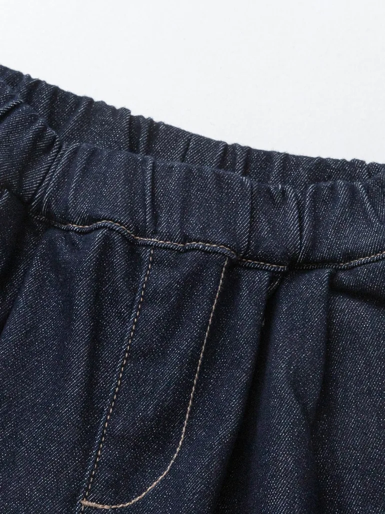 Boys' Tapered Denim Pants with Turn-Up Cuffs - 2