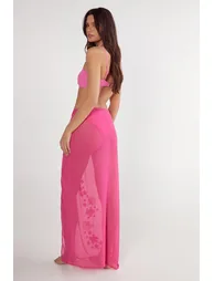 Embellished Shell Knot Front Maxi Beach Skirt - 2