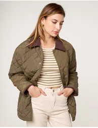 Diamond Quilted Oversized Coat - 1