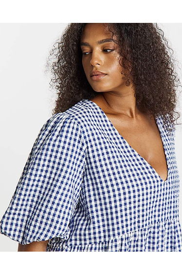 Navy/White Gingham Apron Dress product thumbnail 3