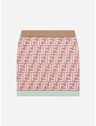 Fendi Girls FF Monogram Skirt in Brown