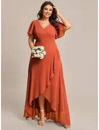ever OREE|Charming Chiffon Bridesmaid Dress with Lotus Leaf Hemline - 3