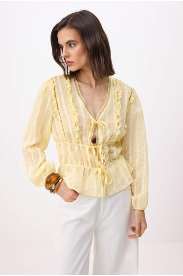 Light Yellow Cat Stairway Light Transparent Boho Shirt