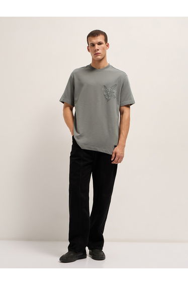 Men Pure Cotton Graphic Oversized T-Shirt